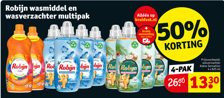 Robijn   wasverzachter, wasmiddel folder aanbieding bij  Kruidvat - details