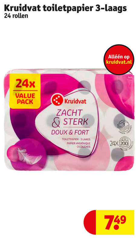 Kruidvat Huismerk   toiletpapier folder aanbieding bij  Kruidvat - details