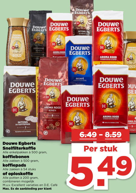 Douwe Egberts   oploskoffie, koffie folder aanbieding bij  Plus Vandaag - details