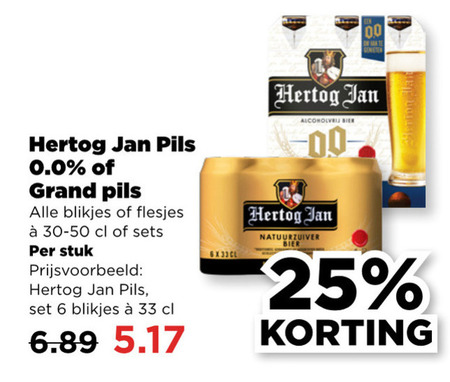 Hertog Jan   alcoholvrij bier, blikje bier folder aanbieding bij  Plus Vandaag - details