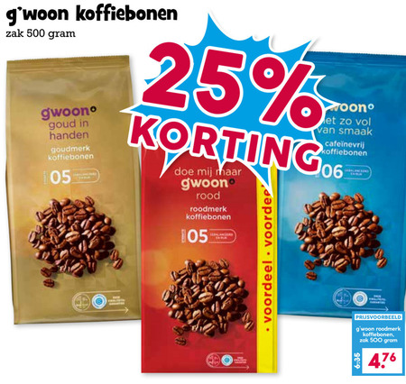 Gwoon   koffiebonen folder aanbieding bij  Boons Markt - details