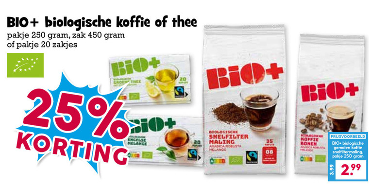 Bio Plus   koffiebonen, koffie folder aanbieding bij  Boons Markt - details