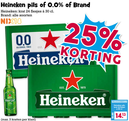 Heineken   krat bier, blikje bier folder aanbieding bij  Boons Markt - details