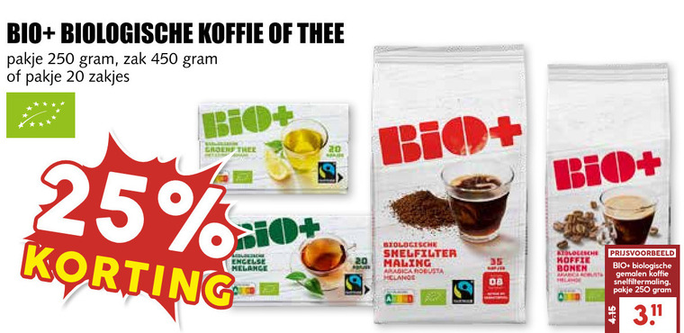 Bio Plus   koffiebonen, koffie folder aanbieding bij  MCD Supermarkt Basis - details