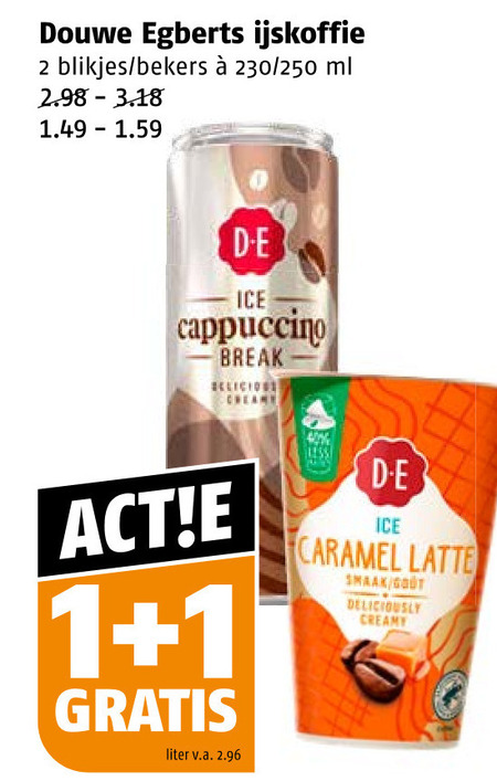 Douwe Egberts   ijskoffie folder aanbieding bij  Poiesz - details