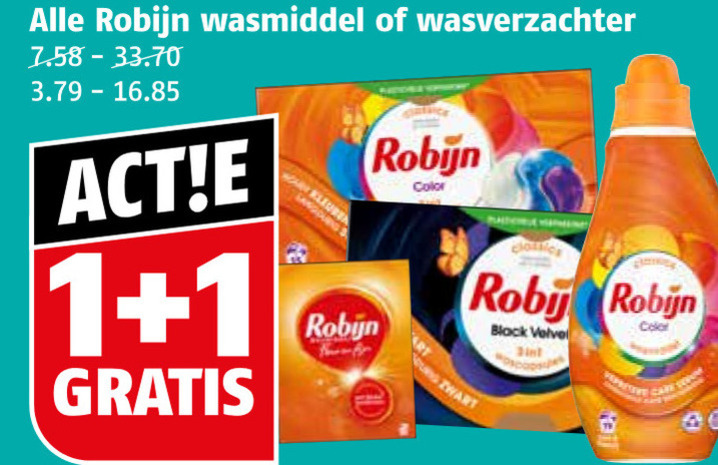 Robijn   wasverzachter, wasmiddel folder aanbieding bij  Poiesz - details