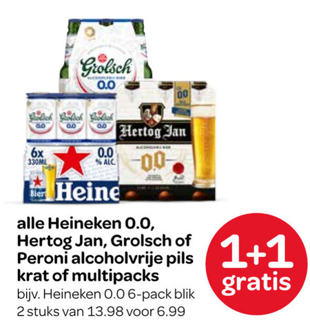 Heineken 0.0   krat bier, alcoholvrij bier folder aanbieding bij  Spar - details