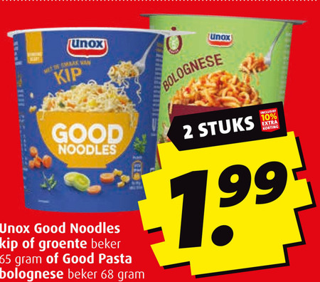 Unox   noodles folder aanbieding bij  Boni - details