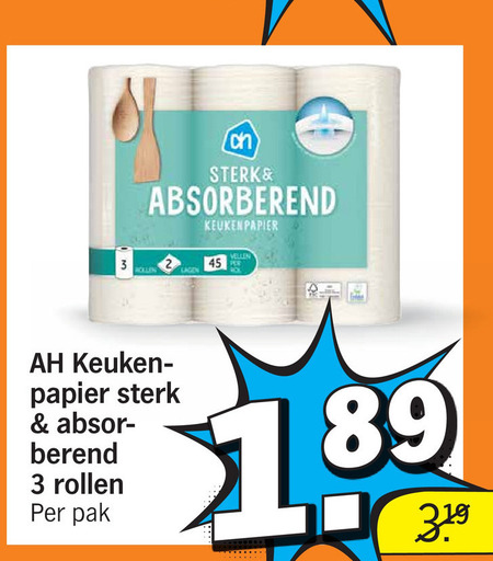 Albert Heijn Huismerk   keukenpapier folder aanbieding bij  Albert Heijn - details