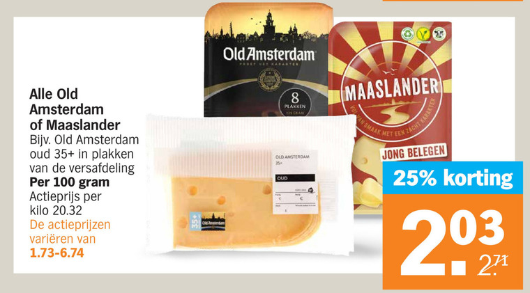 Old Amsterdam   kaas, kaasplakken folder aanbieding bij  Albert Heijn - details