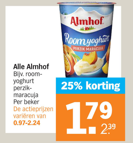 Almhof   vruchtenyoghurt folder aanbieding bij  Albert Heijn - details