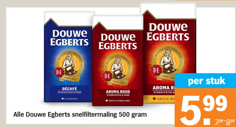 Douwe Egberts   koffie folder aanbieding bij  Albert Heijn - details