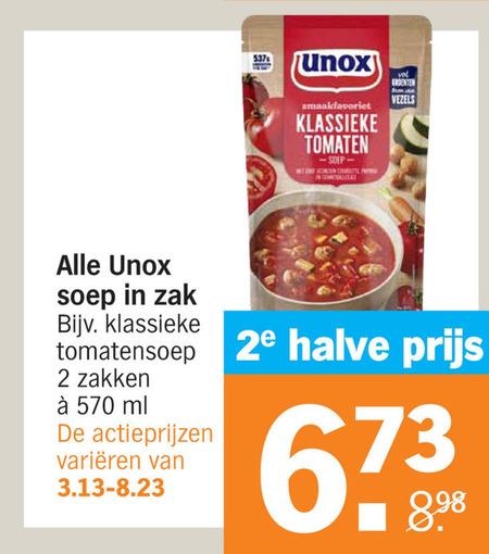 Unox   soep folder aanbieding bij  Albert Heijn - details