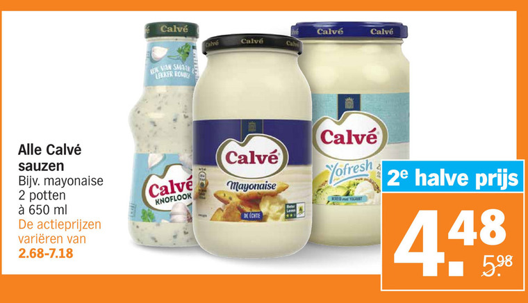 Calve   mayonaise, snacksaus folder aanbieding bij  Albert Heijn - details