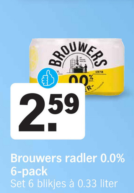 Brouwers   radler bier folder aanbieding bij  Albert Heijn - details