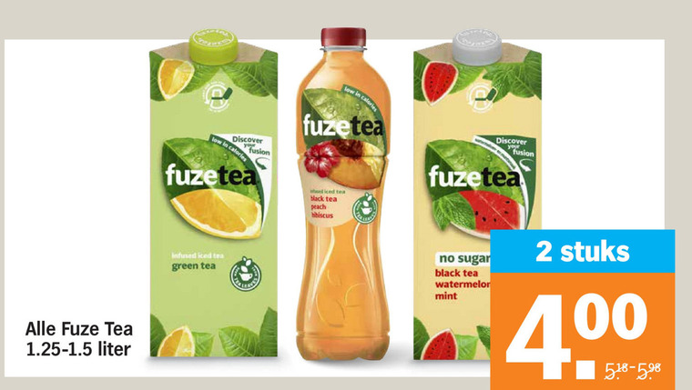 Fuze Tea   ice tea folder aanbieding bij  Albert Heijn - details