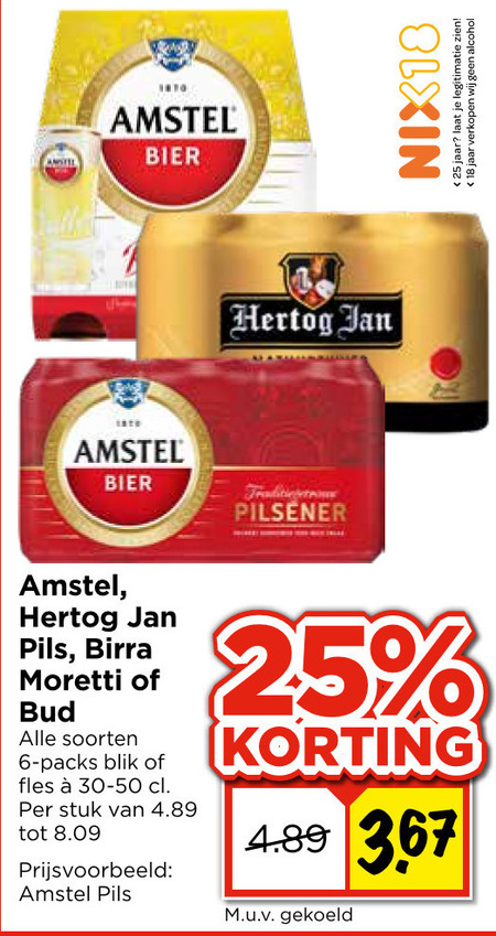 Amstel   blikje bier folder aanbieding bij  Vomar - details