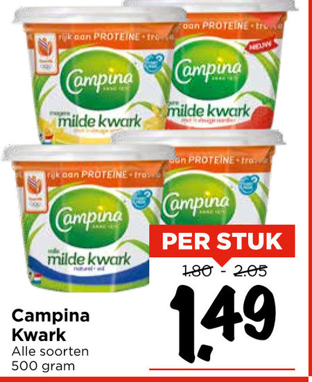 Campina   kwark folder aanbieding bij  Vomar - details