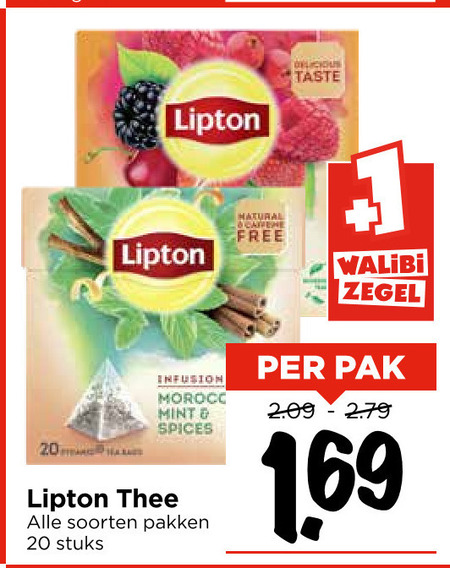 Lipton   thee folder aanbieding bij  Vomar - details