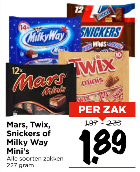 Milky Way   mini chocoladerepen folder aanbieding bij  Vomar - details