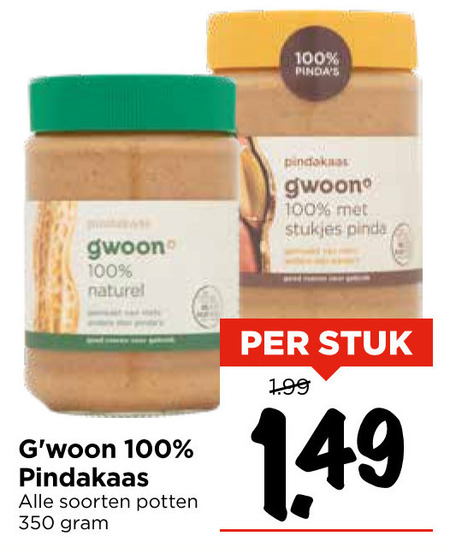 Gwoon   pindakaas folder aanbieding bij  Vomar - details