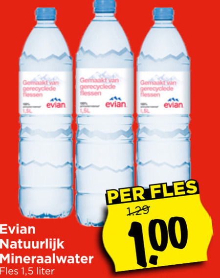 Evian   mineraalwater folder aanbieding bij  Vomar - details