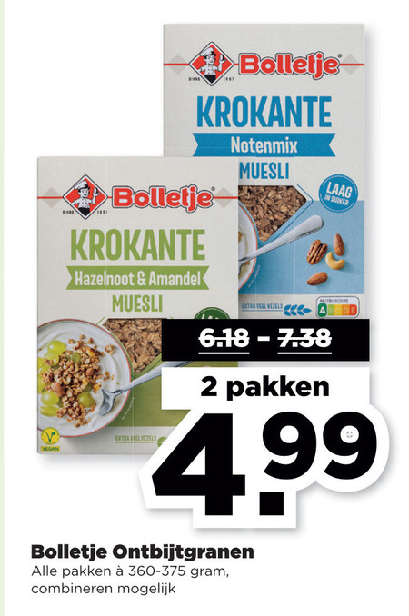 Bolletje   cereals folder aanbieding bij  Plus - details