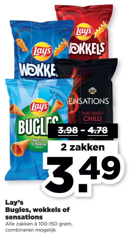 Lays   zoutje, chips folder aanbieding bij  Plus - details