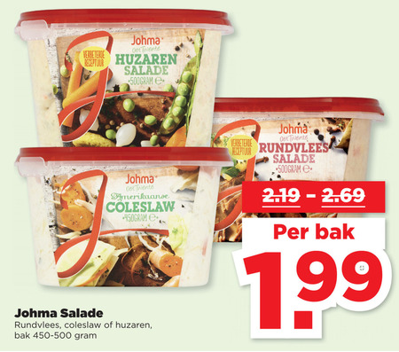 Johma   salade folder aanbieding bij  Plus - details