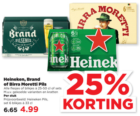 Brand   blikje bier folder aanbieding bij  Plus - details