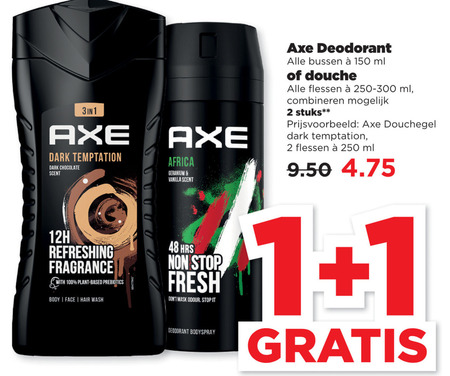 Axe   douchegel, deodorant folder aanbieding bij  Plus - details