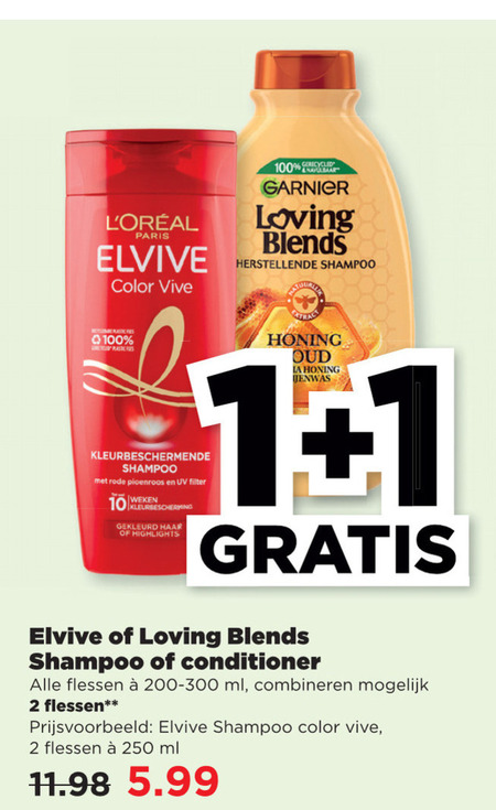 Garnier Loving Blends   shampoo, conditioner folder aanbieding bij  Plus - details