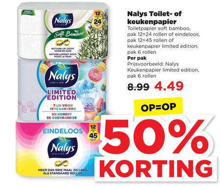 Nalys   toiletpapier, keukenpapier folder aanbieding bij  Plus - details