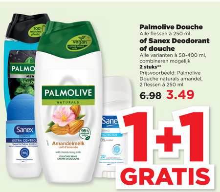 Palmolive   douchegel, deodorant folder aanbieding bij  Plus - details