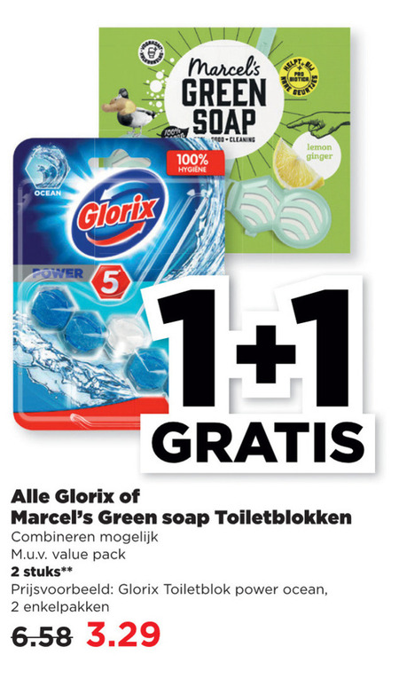 Glorix   toiletblok folder aanbieding bij  Plus - details