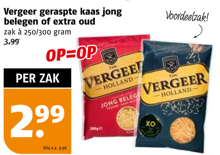 Vergeer   geraspte kaas folder aanbieding bij  Poiesz - details