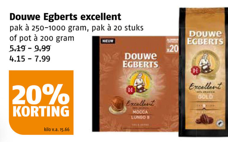 Douwe Egberts   oploskoffie, koffiebonen folder aanbieding bij  Poiesz - details