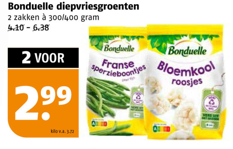 Bonduelle   diepvriesgroente folder aanbieding bij  Poiesz - details