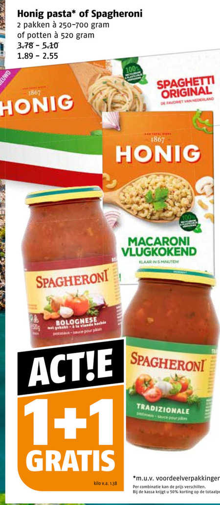 Spagheroni   pastasaus, pasta folder aanbieding bij  Poiesz - details