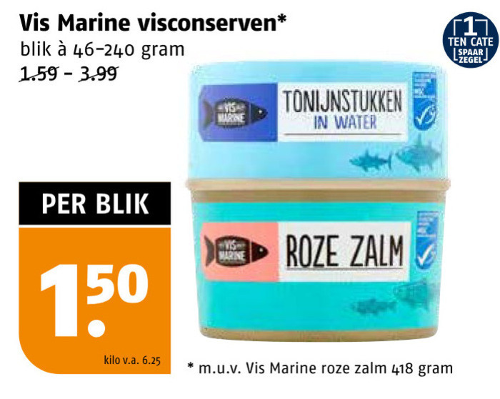 Vis Marine   tonijn in blik folder aanbieding bij  Poiesz - details