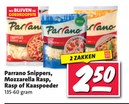 Parrano   geraspte kaas folder aanbieding bij  Nettorama - details