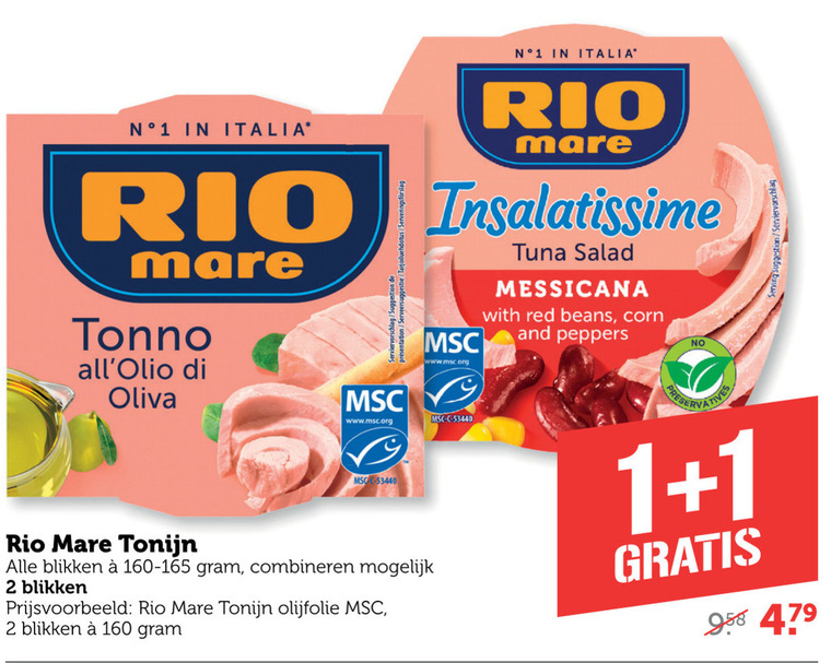 Rio Mare   tonijn in blik folder aanbieding bij  Coop - details