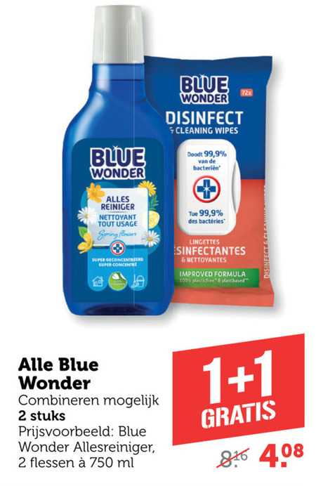 Blue Wonder   allesreiniger folder aanbieding bij  Coop - details