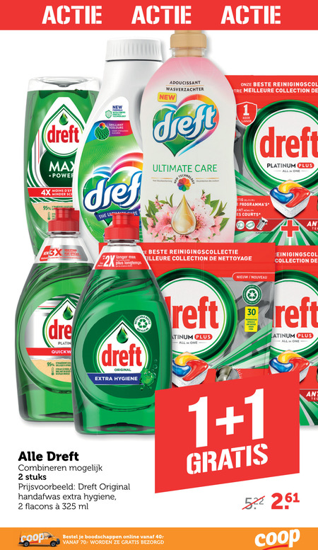 Dreft   afwasmiddel, wasverzachter folder aanbieding bij  Coop - details