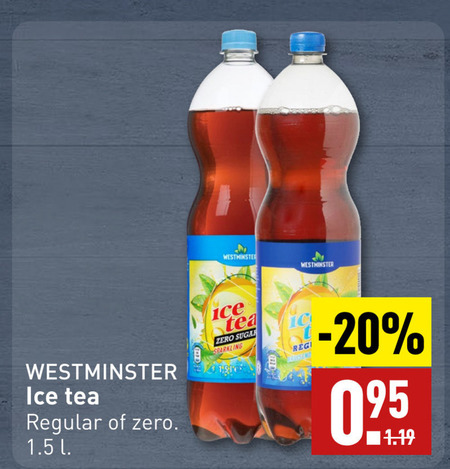 Westminster   ice tea folder aanbieding bij  Aldi - details