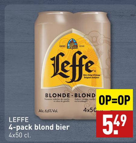 Leffe   blikje bier folder aanbieding bij  Aldi - details