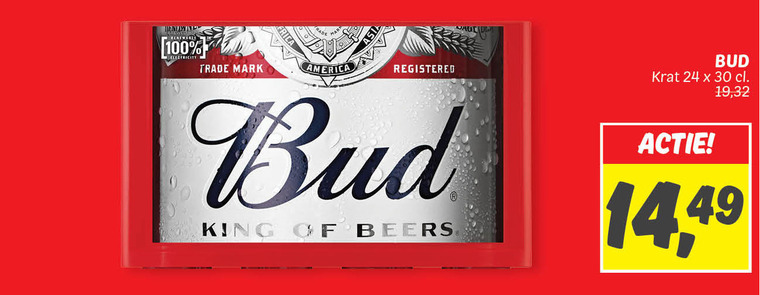 Bud   krat bier folder aanbieding bij  Dekamarkt - details