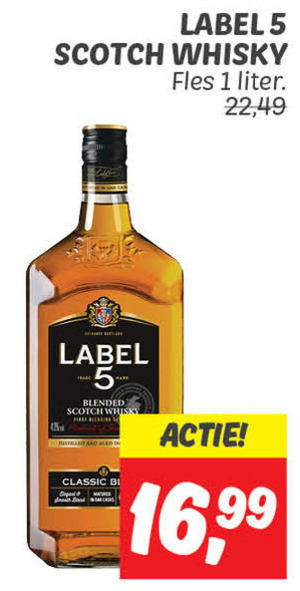 Label 5   whisky folder aanbieding bij  Dekamarkt - details