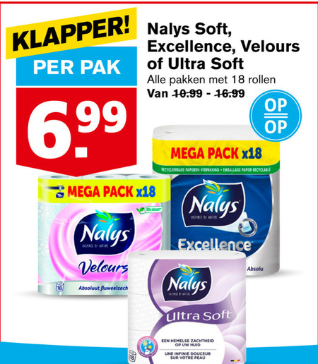 Nalys   toiletpapier folder aanbieding bij  Hoogvliet - details