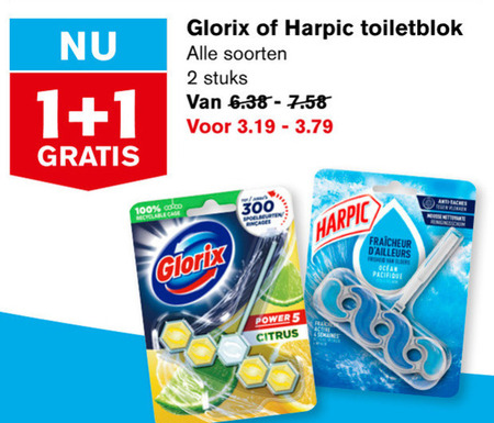 Glorix   toiletblok folder aanbieding bij  Hoogvliet - details